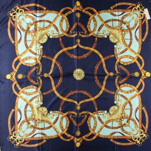 Corciova Square Stain Silk Like Hair Wrapping Scarves Night Head Scarf- 111 Navy - Picture 8 of 8